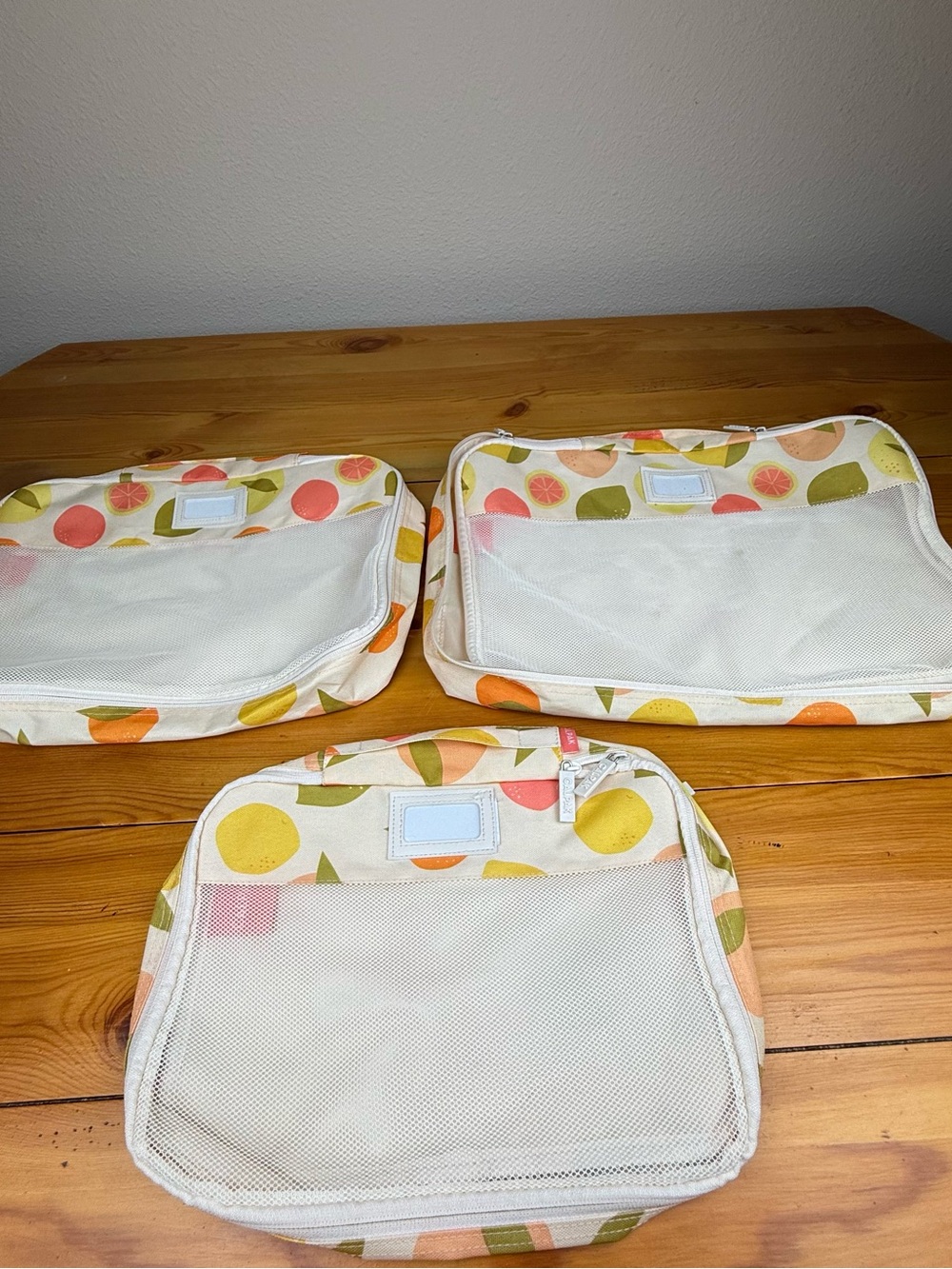 Calpak Citrus Print Packing Cube 3 Piece Set Vacation Travel Organizing